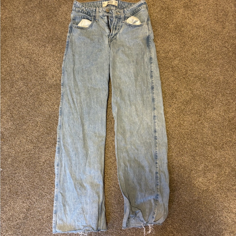 Hollister Light Blue High Rise Baggy Jeans